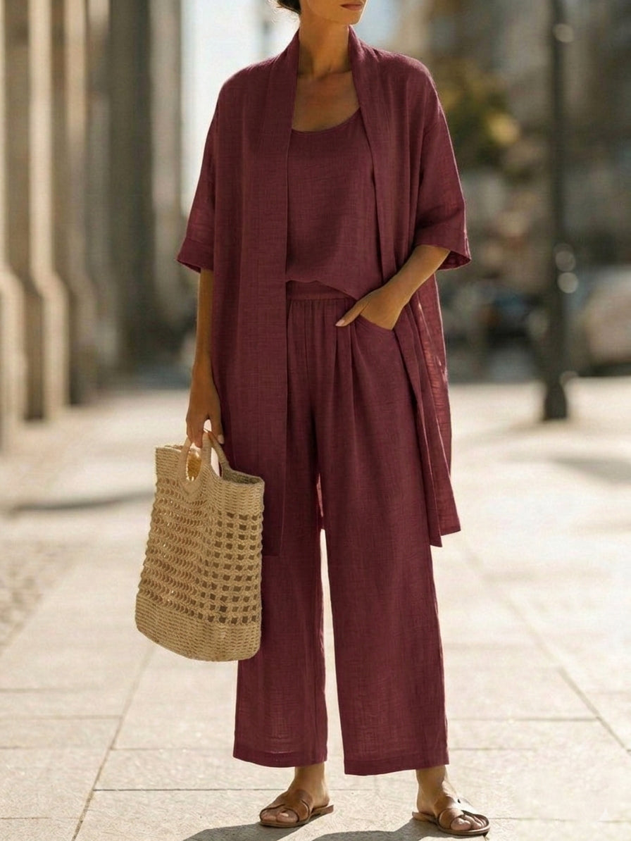 Isabella™ | Ensemble trois pièces en lin-coton sans effort