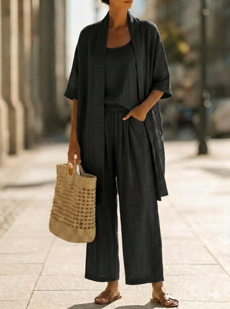Isabella™ | Ensemble trois pièces en lin-coton sans effort
