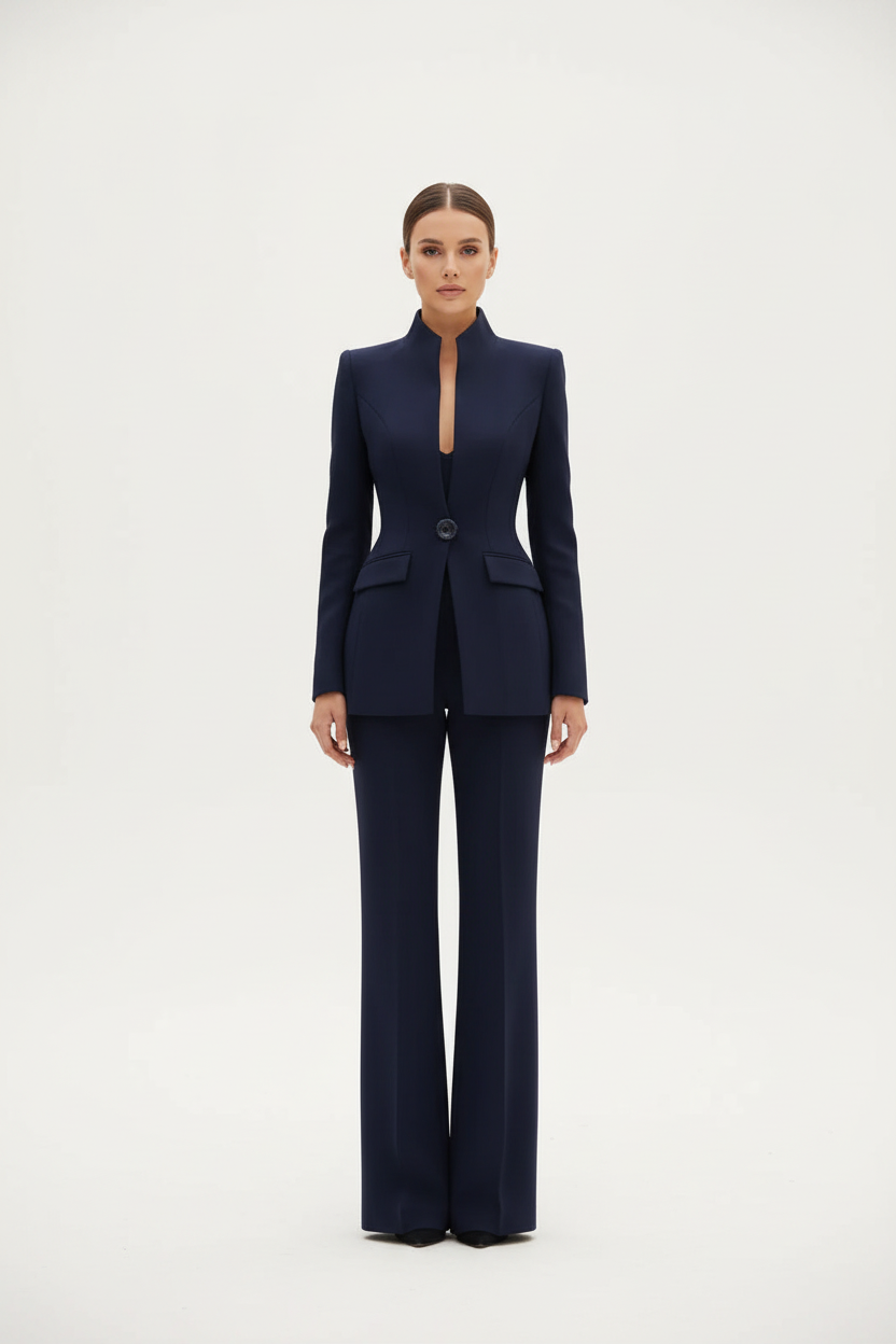 Gia | Ensemble blazer avec pantalon palazzo
